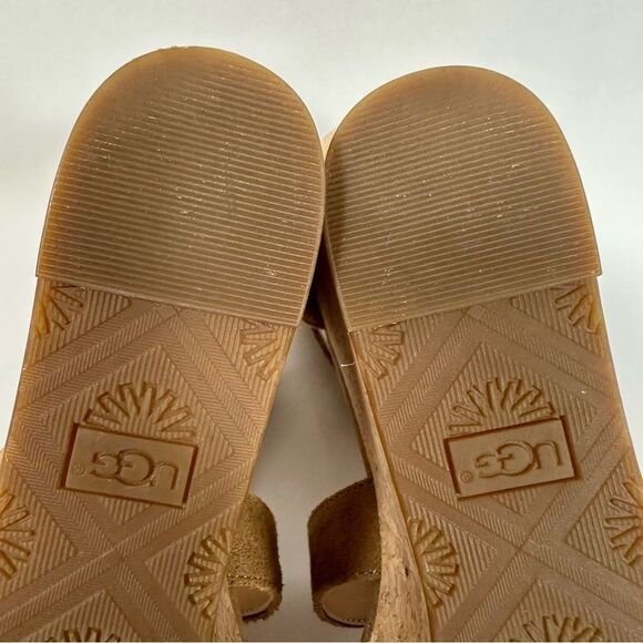 UGG Women’s Whitney Cork Wedge Platform Sandals in Chestnut Suede Size 9.5 - Picture 14 of 15